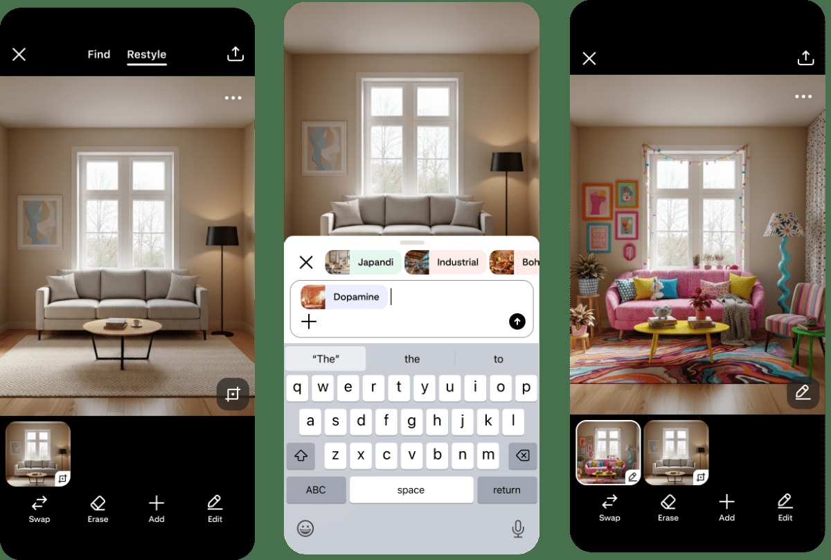 Pinterest 预告新功能“Restyle”：用 AI 重新设计你的房间