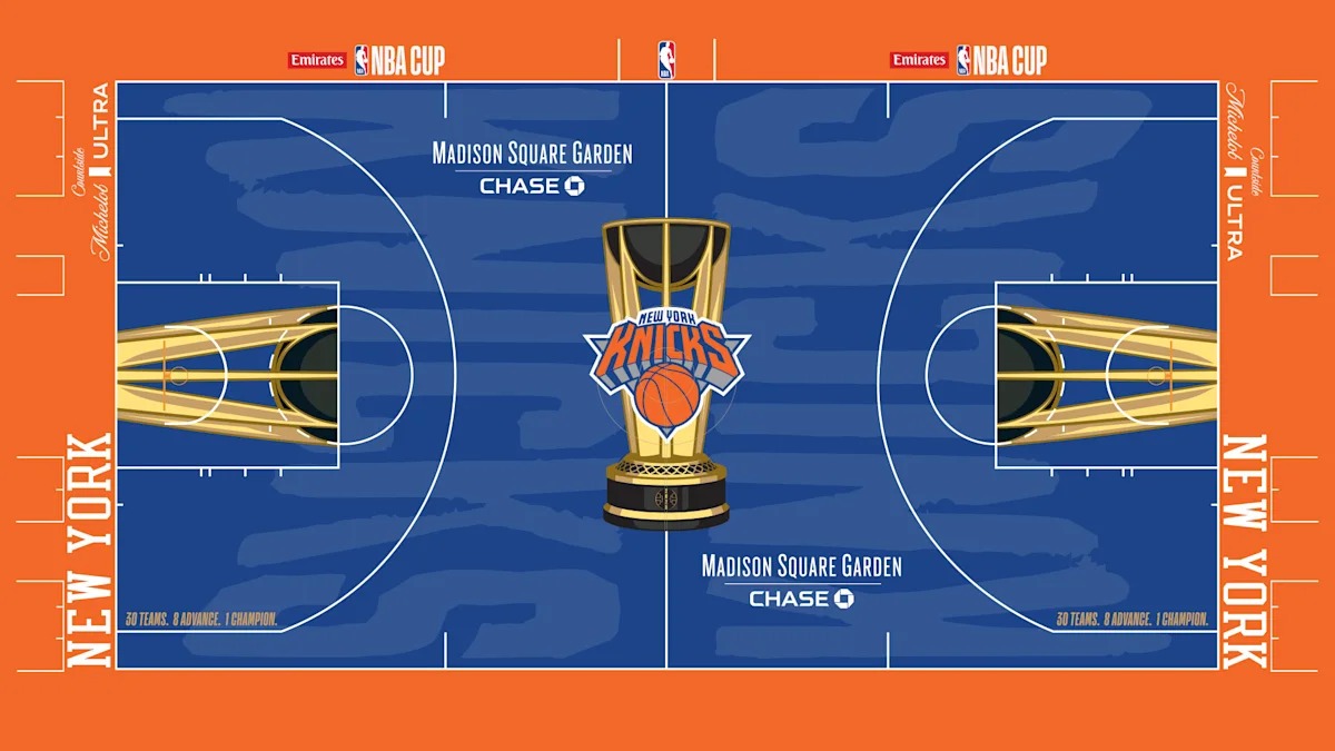 NBA公布NBA杯专用球场：大胆配色回归，球迷一眼便知是杯赛